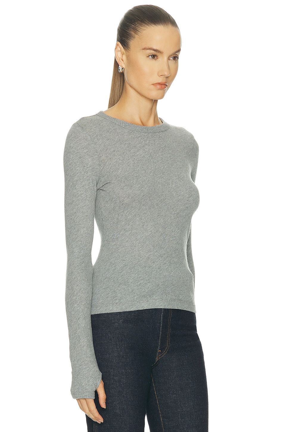 Enza Costa Cashmere New Classic Long Sleeve Crewneck Top