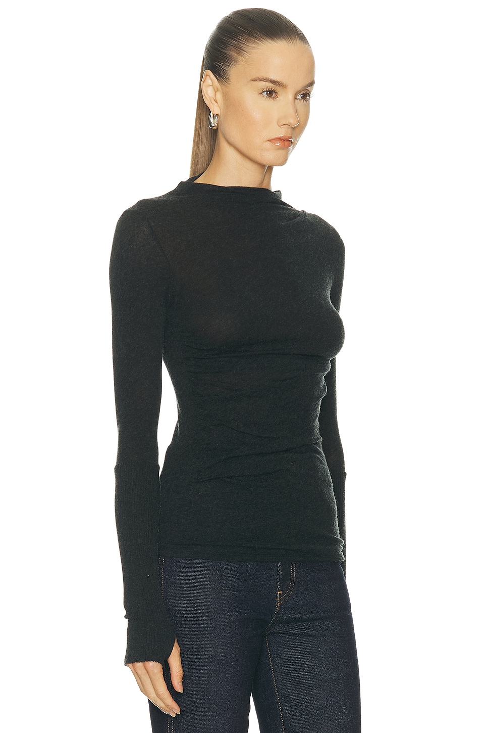 Enza Costa Cashmere Twist Top In Black
