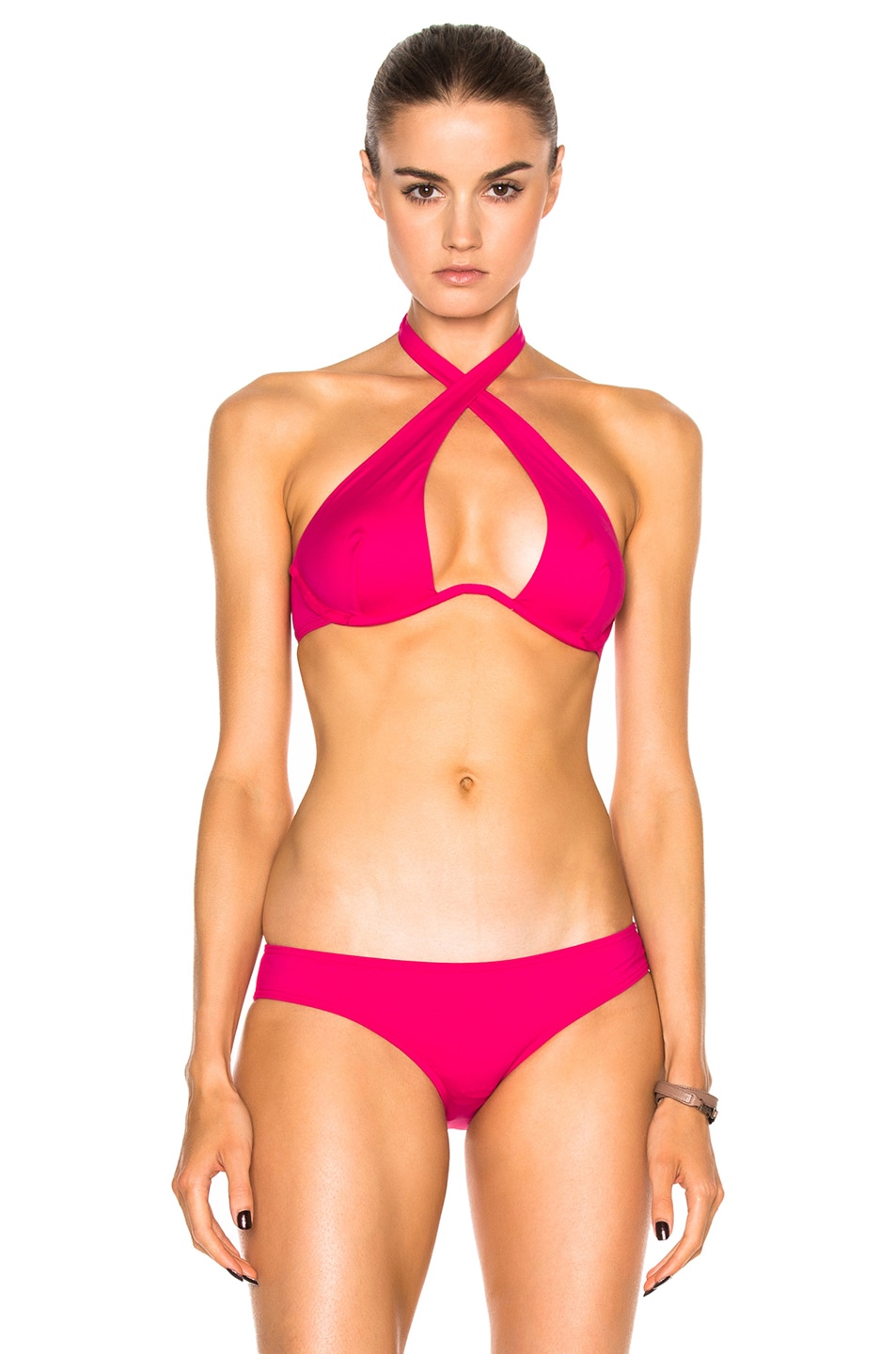 Image 1 of Ephemera Wrap Bikini Top in Framboise