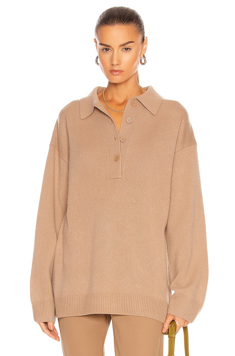 Image 1 of Equipment Lenna Polo Sweater in Camel