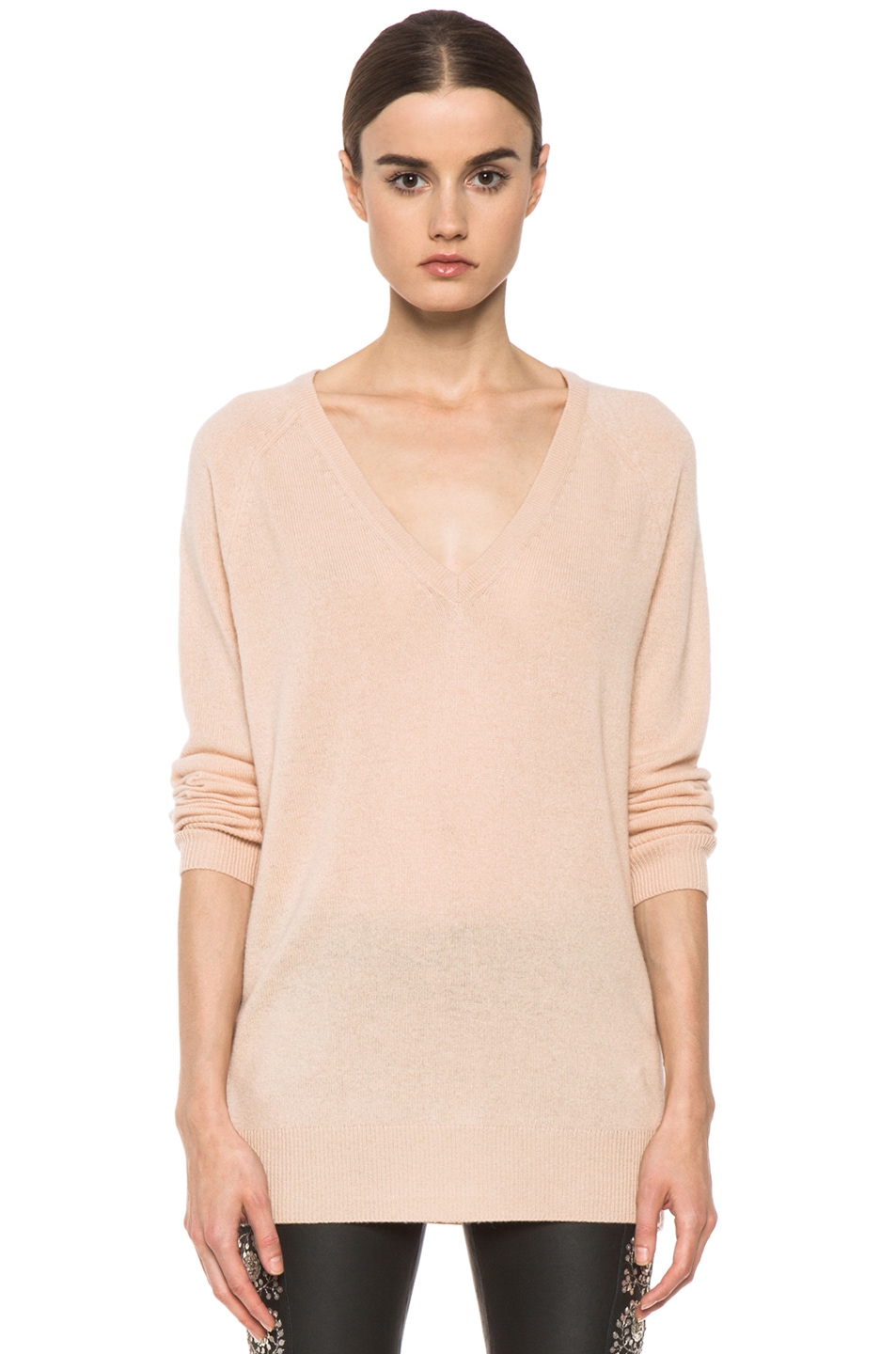 Image 1 of Equipment Asher Cashmere V Neck in New Nude