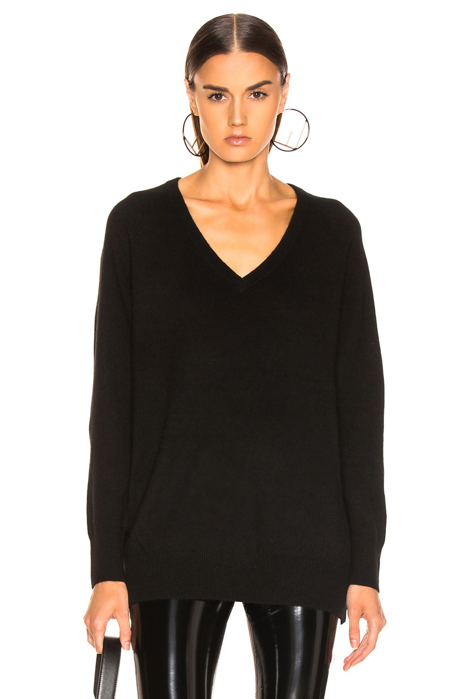 Image 1 of Equipment Asher Cashmere V Neck in Black