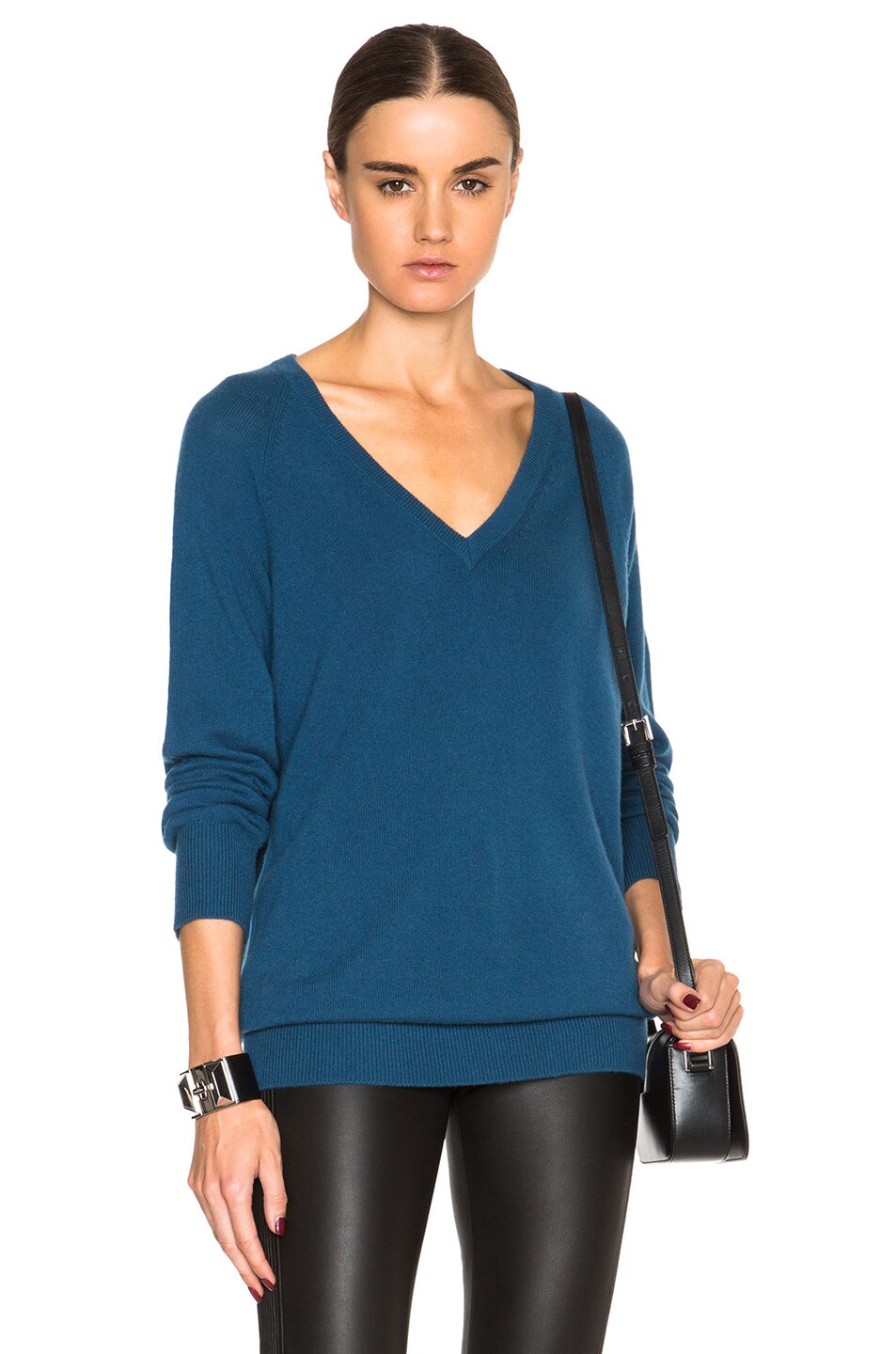 Image 1 of Equipment Cashmere Asher V-Neck Sweater in Majolica Blue
