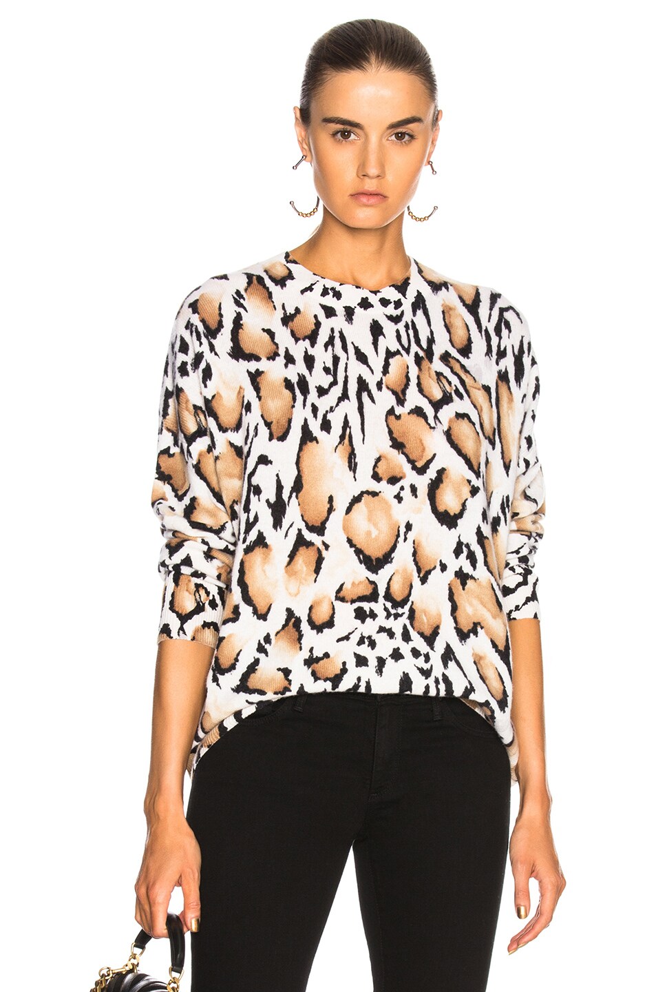 Image 1 of Equipment Melanie Leopard Sweater in Ivory Multi
