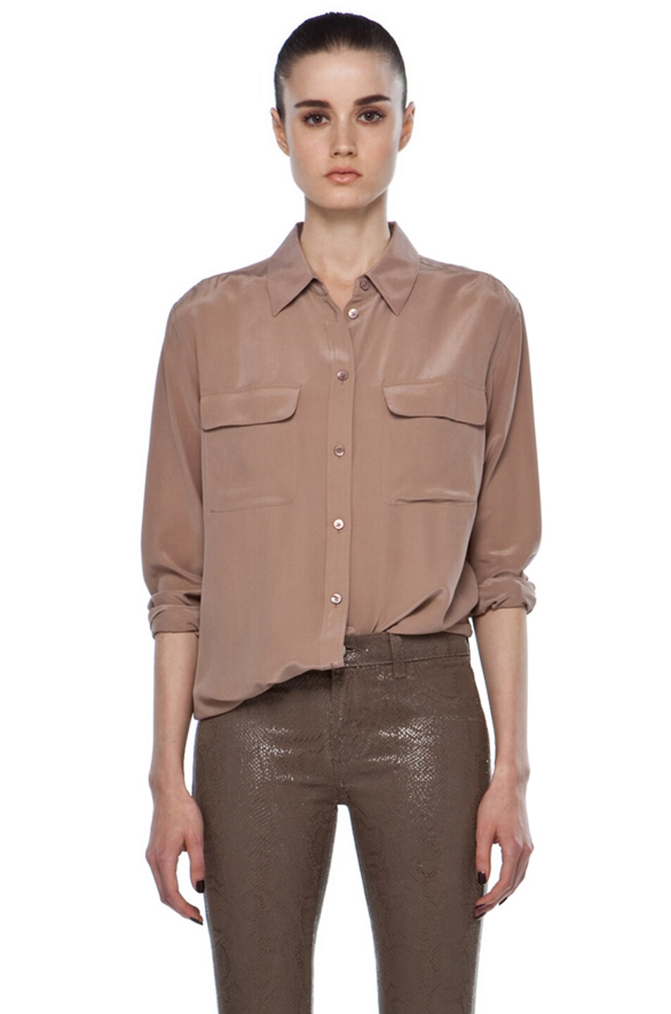 Image 1 of Equipment Signature Blouse in Rosewood