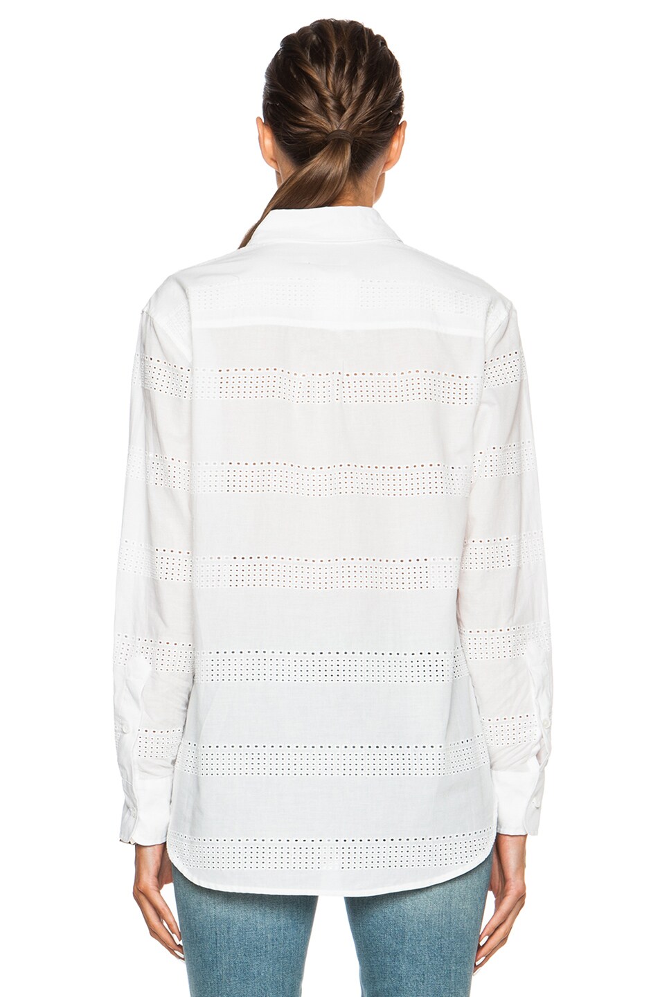 Equipment Margaux Clean with Contrast Cotton Top in Bright White | FWRD