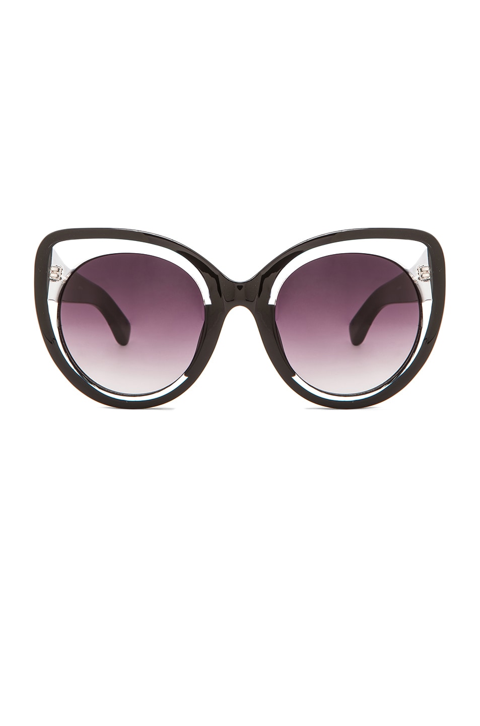 Image 1 of Erdem Transparent Cat Eye Sunglasses in Black & Grey