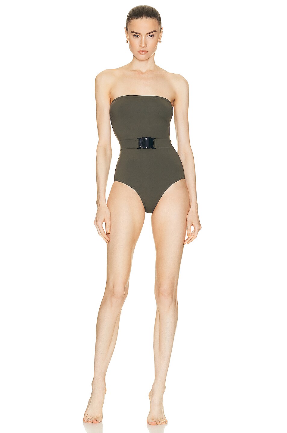 Image 1 of ERES Nuit One Piece Swimsuit in Olive Noire