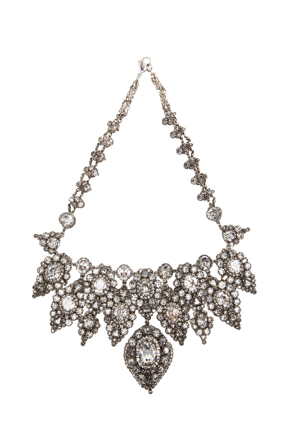 Image 1 of Erickson Beamon Hello Sweetie Necklace in Pewter & Clear