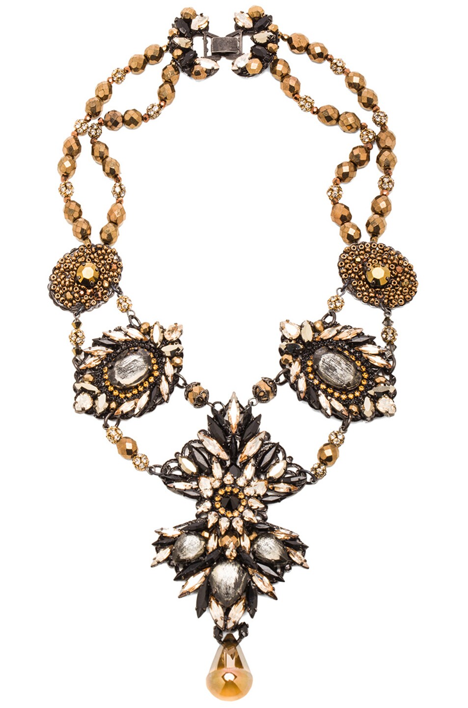 Image 1 of Erickson Beamon Golden Rule Necklace in Black & Gold