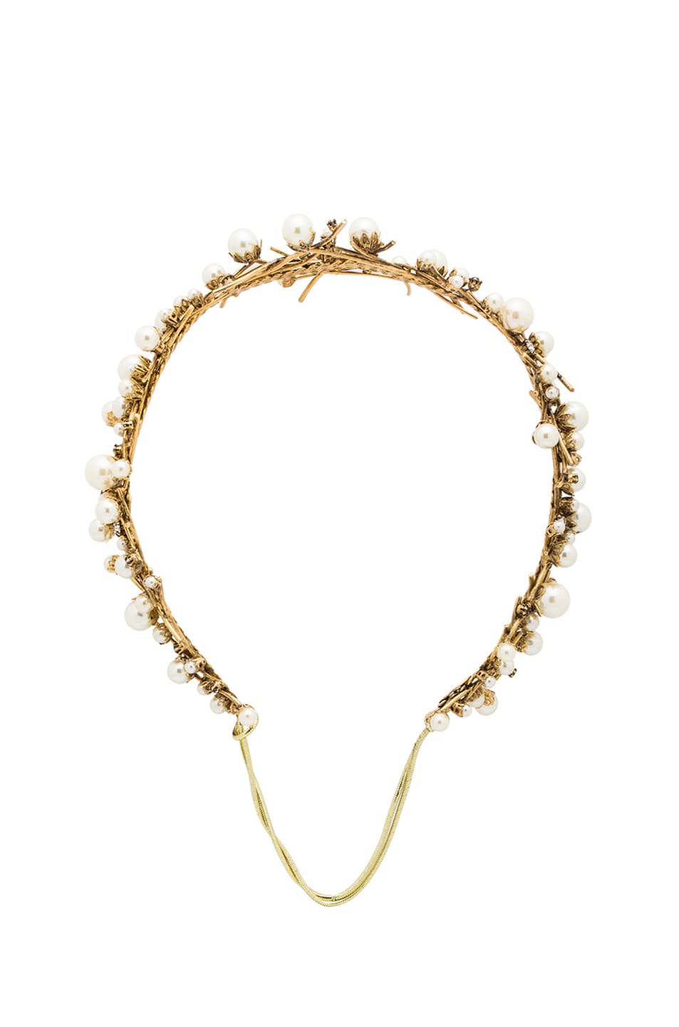 Image 1 of Erickson Beamon Pearl Headband in Gold