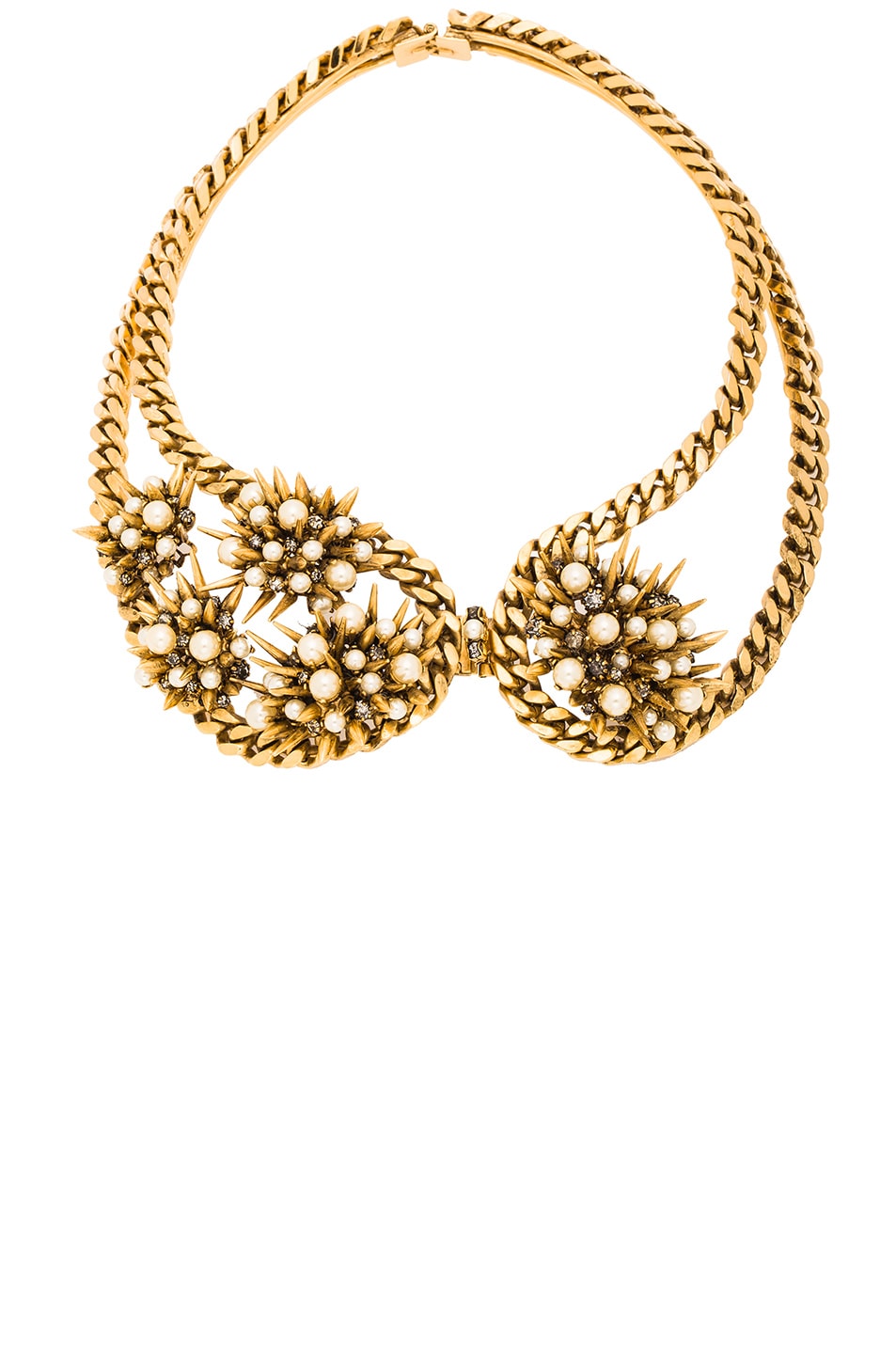 Image 1 of Erickson Beamon Grapes of Wrath Collar Necklace in Gold & Pearl