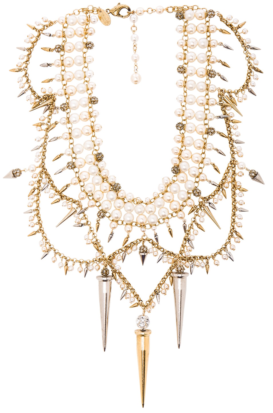 Image 1 of Erickson Beamon Debutante Necklace in Gold & Pearl