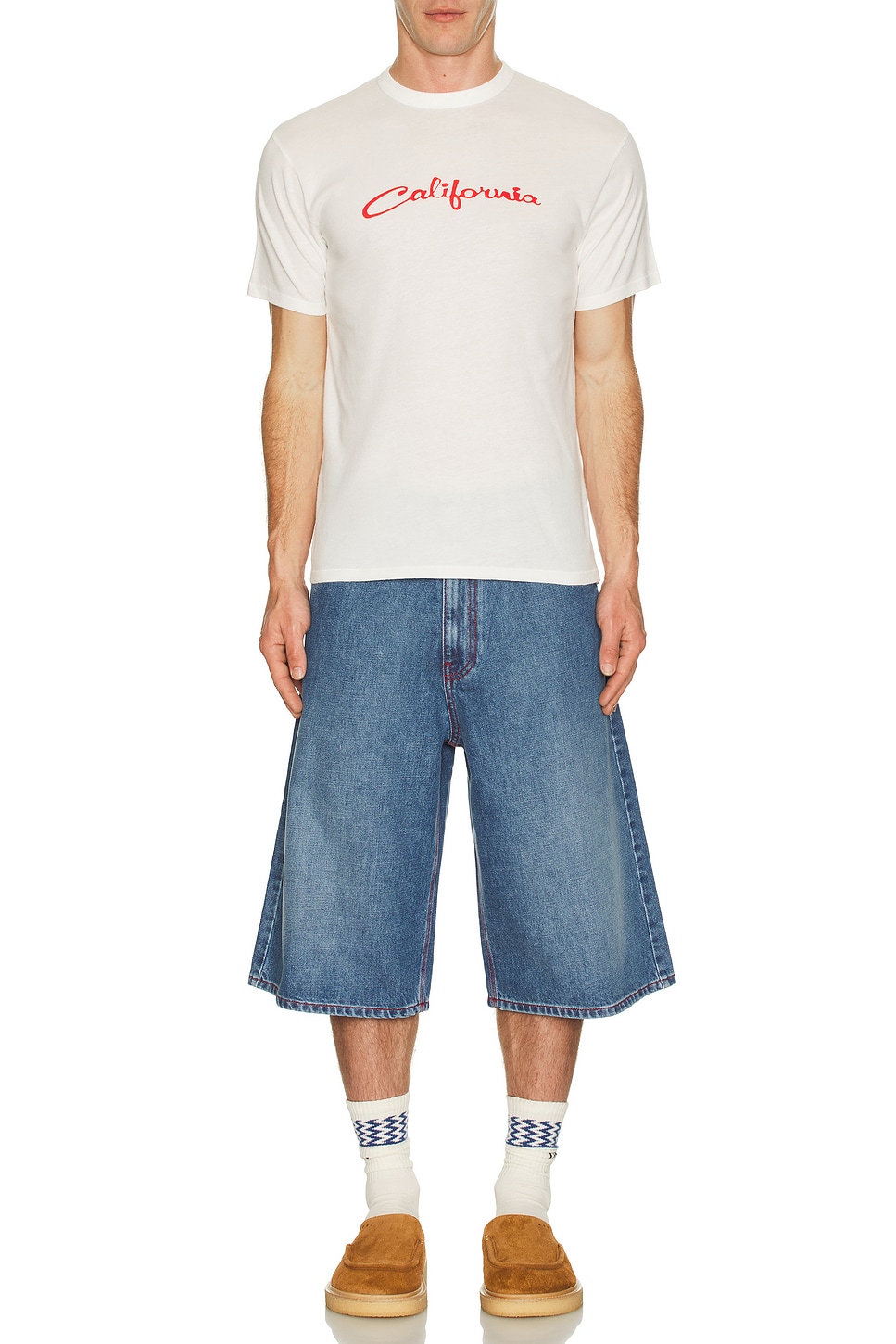 Image 1 of ERL Denim Indiana Skate Shorts in Dirty Blue