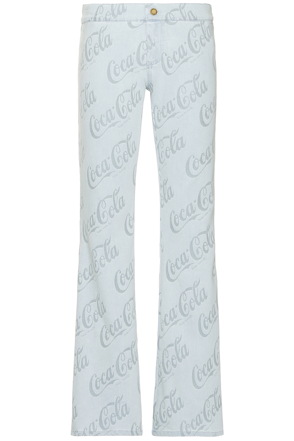 Image 1 of ERL Jacquard Denim Flare Pants Woven in Grey Coca Cola