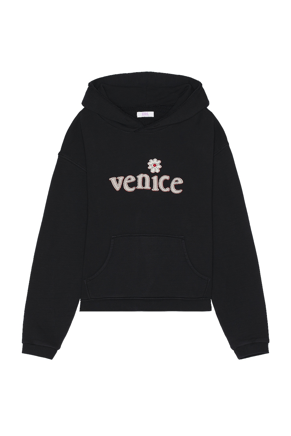 Image 1 of ERL Unisex Venice Patch Hoodie Knit in BLACK