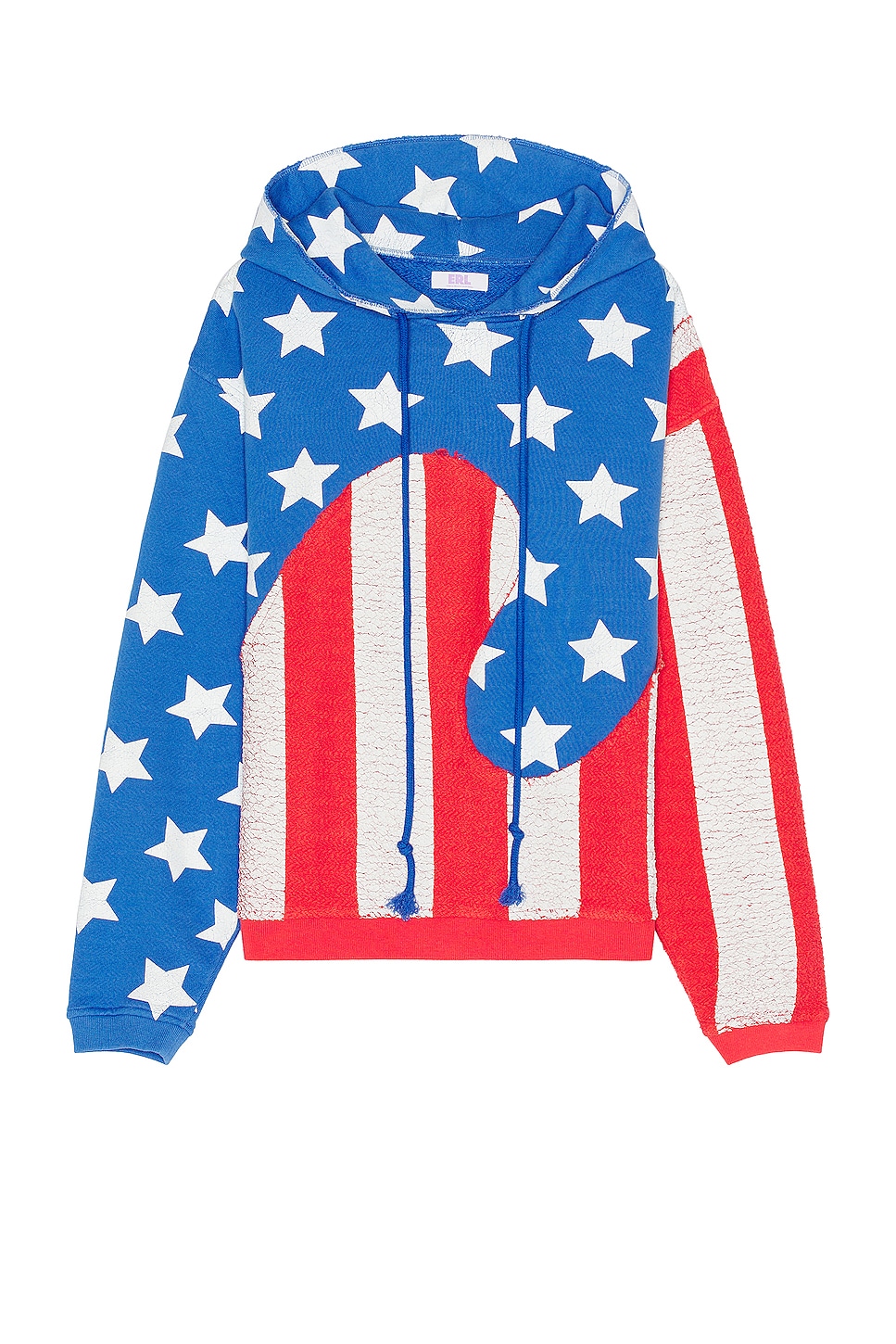Image 1 of ERL Unisex Stars And Stripes Swirl Hoodie Knit in BLUE