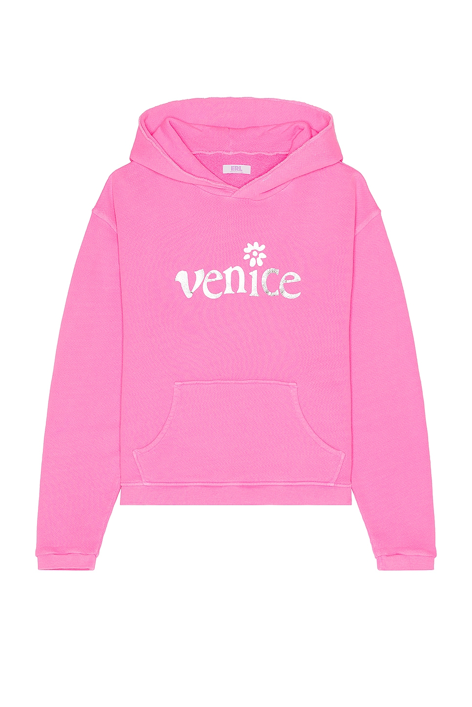 Image 1 of ERL Unisex Silver Printed Venice Hoodie Knit in PINK
