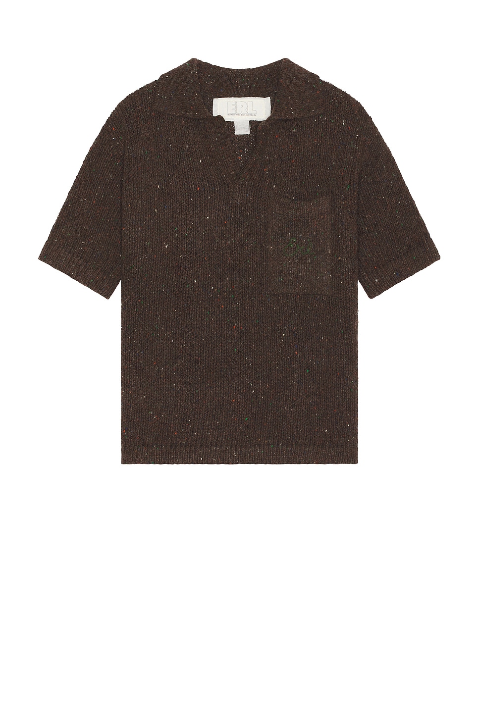 Image 1 of ERL Unisex Wool Polo Sweater Knit in Dark Brown