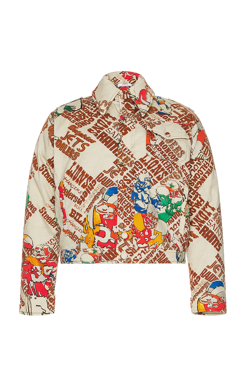 Image 1 of ERL Unisex Printed Padded Jacket in FOOTBALL PRINT
