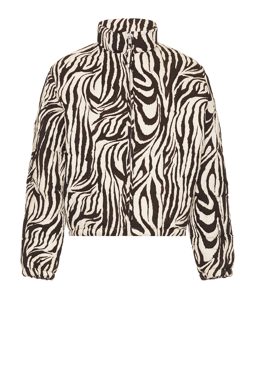 Unisex Zebra Quilted Puffer Woven in Cream