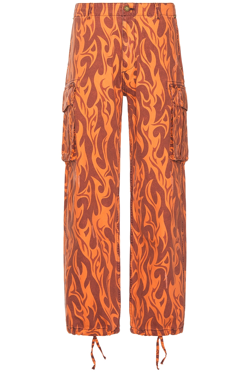 Image 1 of ERL Unisex Printed Cargo Pants Woven in Orange Flame