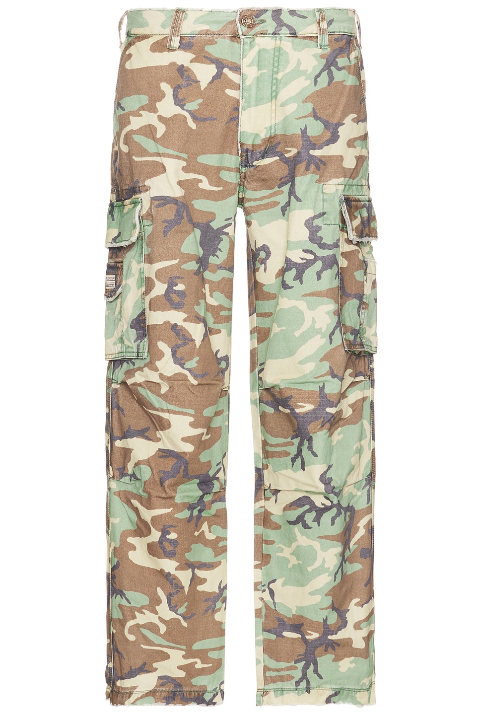 Shop Erl Unisex Camo Cargo Pants Woven In Green Camo