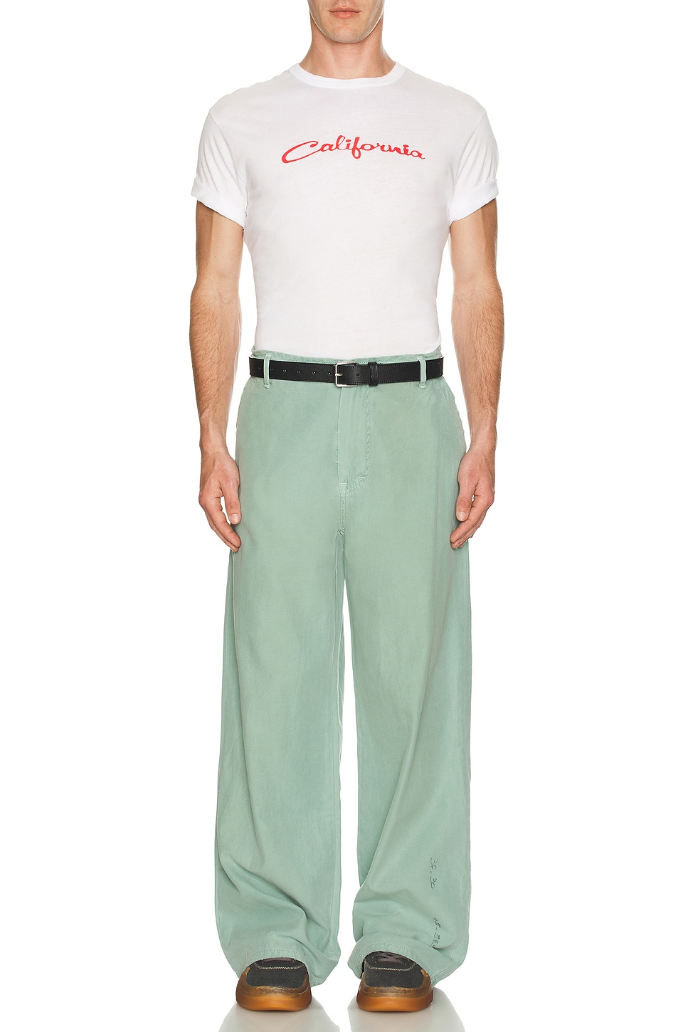 Image 1 of ERL Distressed Chino Pants in Army Green
