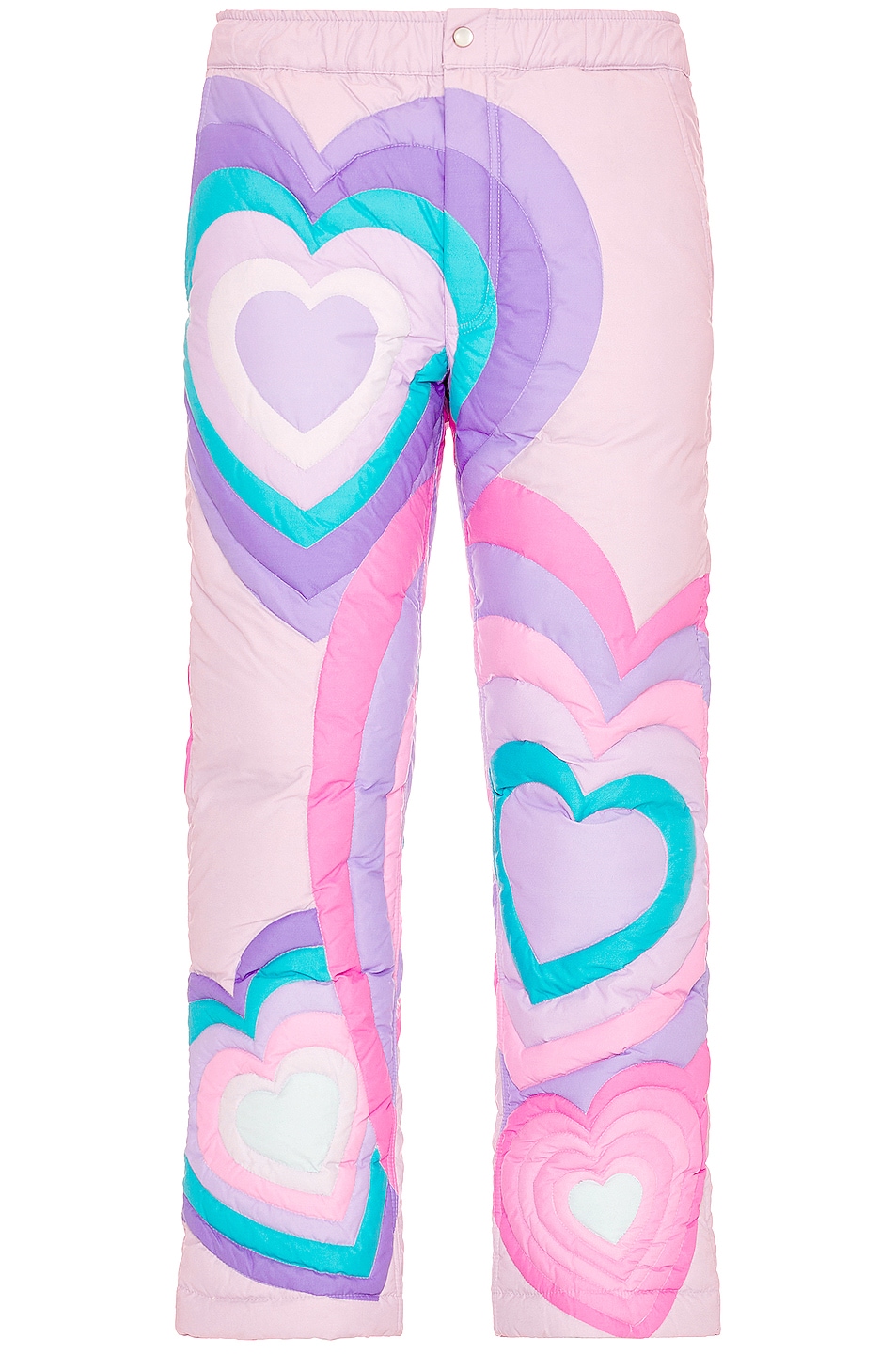 Image 1 of ERL Hearts Puffer Pants in Purple