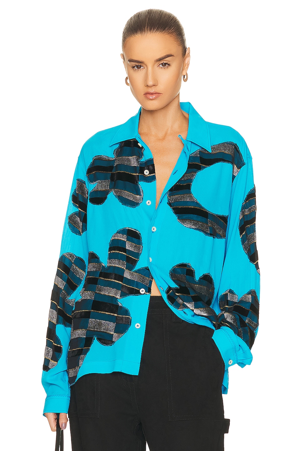 Image 1 of ERL Floral Shirt in Blue
