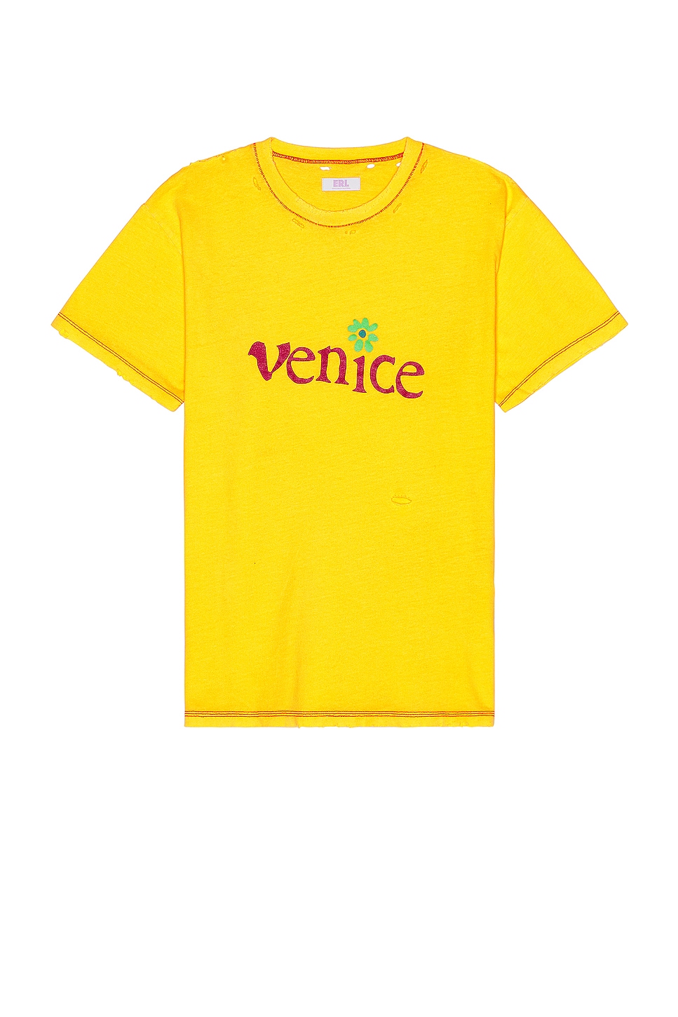 Image 1 of ERL Unisex Venice Tshirt Knit in YELLOW