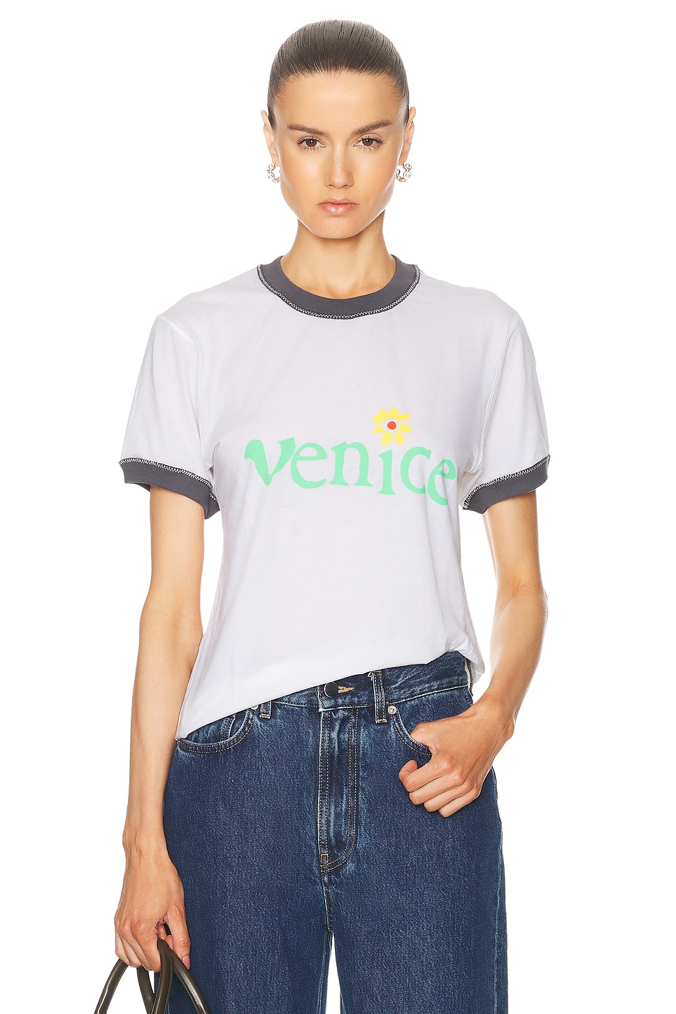 Image 1 of ERL Unisex Venice T-Shirt Knit in White