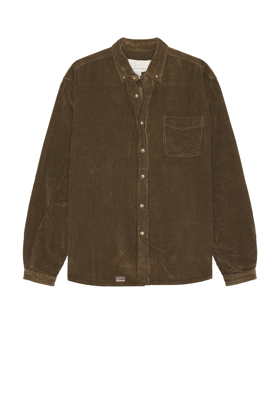 Shop Erl Unisex Corduroy Shirt Woven In Brown