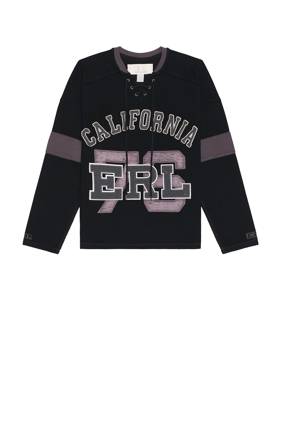Image 1 of ERL Laced Hockey Jersey Knit in Black