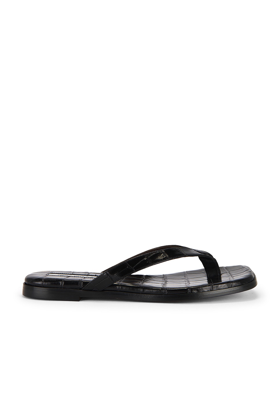 Image 1 of Emme Parsons Meta Sandal in Black Embossed Croc