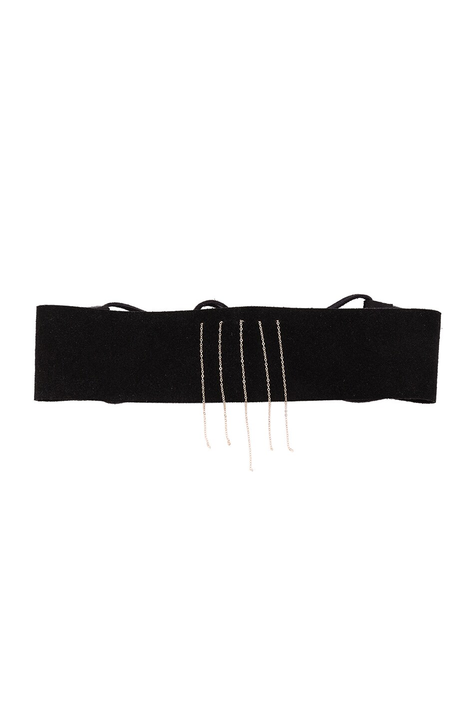 Image 1 of ERTH Suede Choker No. 3 in Black & Gold