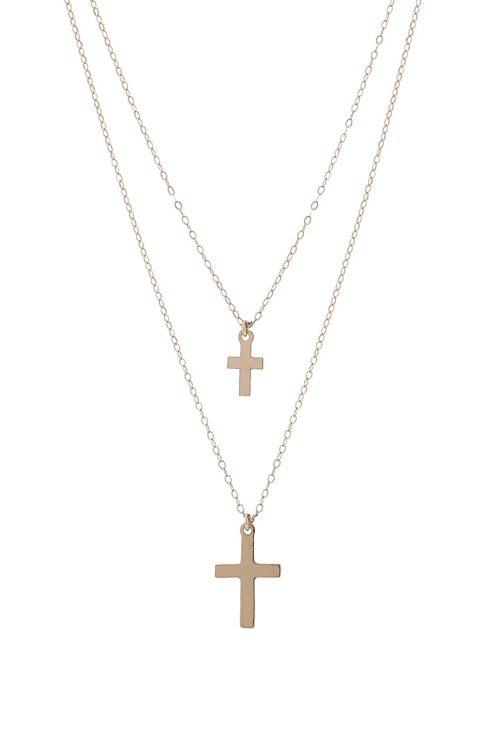 Image 1 of ERTH for FWRD 14K Gold Double Cross Necklace in Gold
