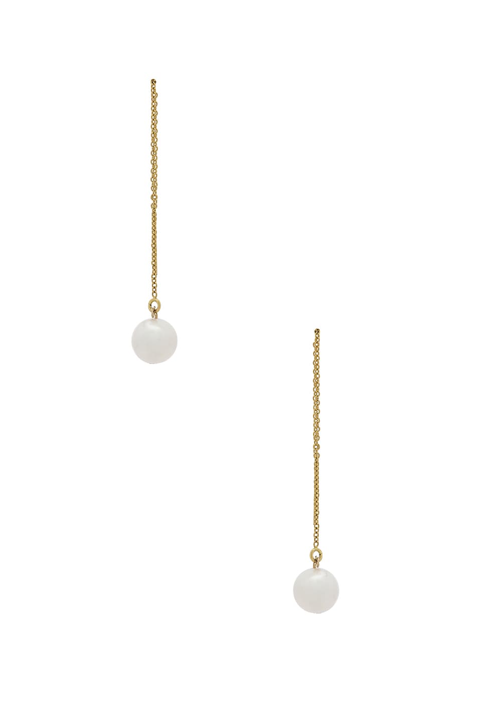 Image 1 of ERTH 14K Gold Round Pearl Threader Earring in Gold