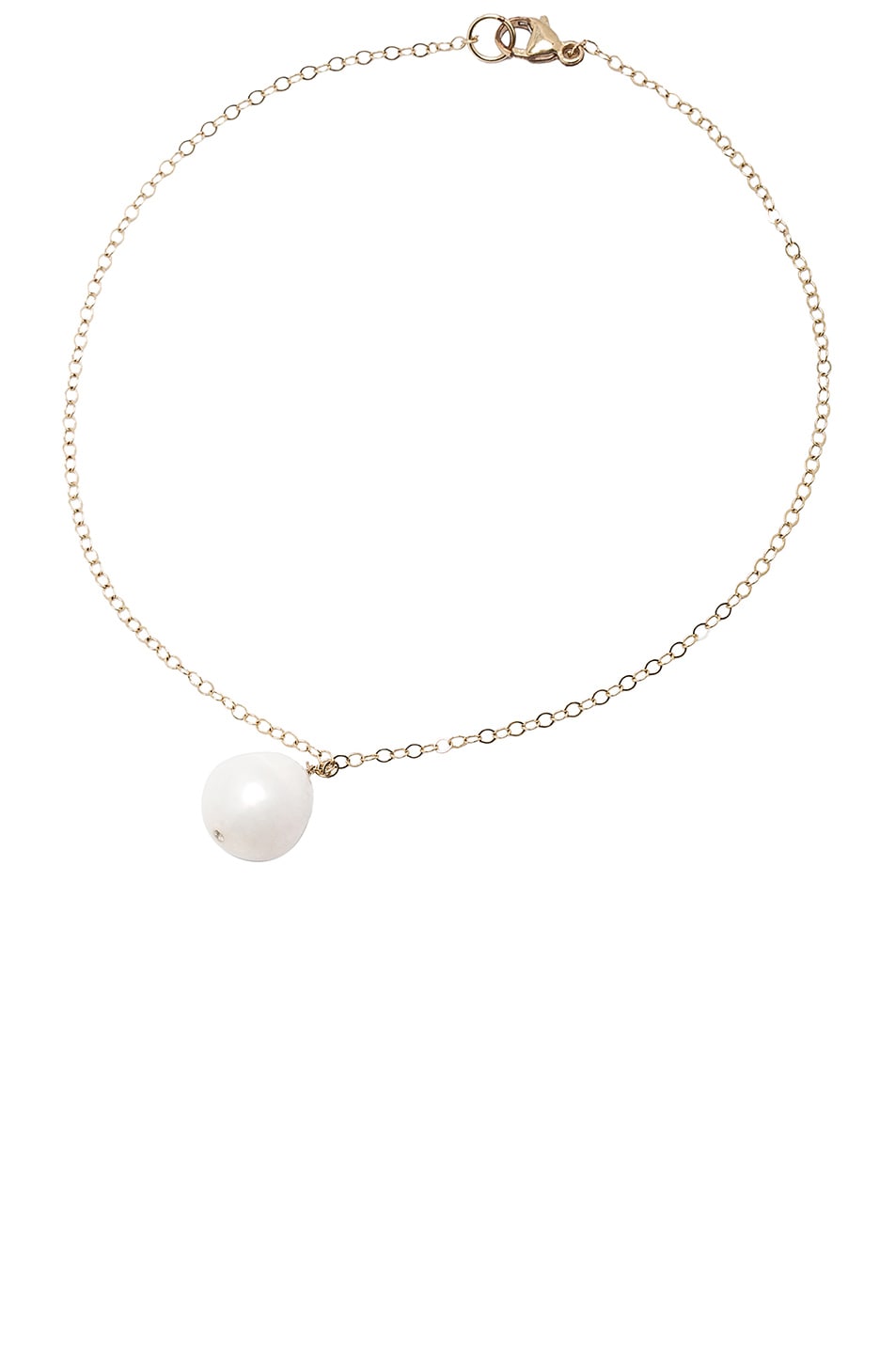 Image 1 of ERTH 14K Gold Pearl Drop Anklet with Diamond in Gold