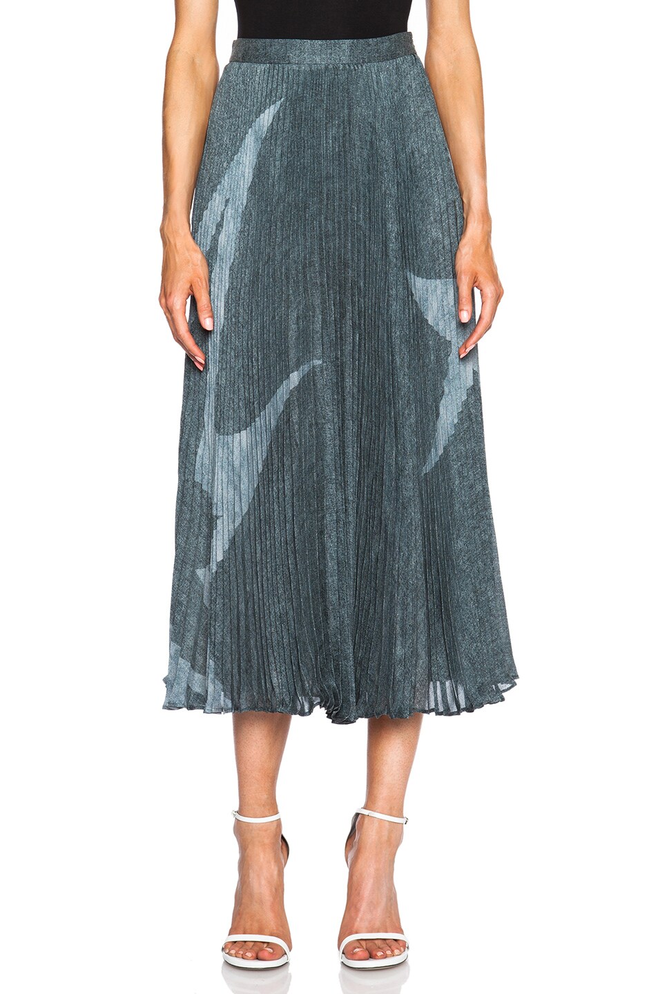 Image 1 of Elle Sasson Sasson Koa Pleated Skirt in Denim Star
