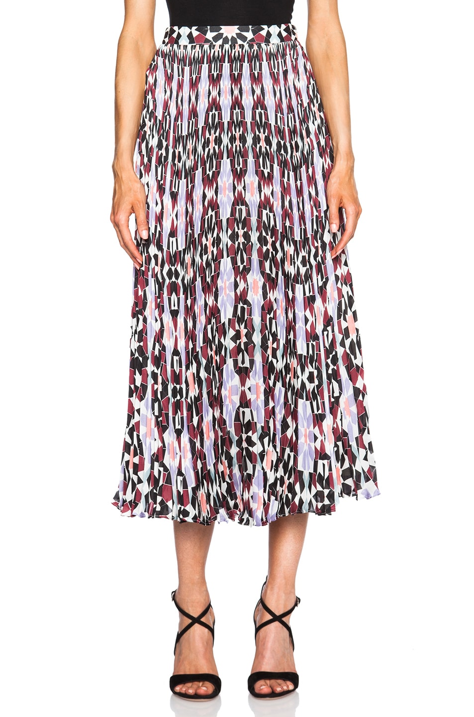 Image 1 of Elle Sasson Sasson Koa Pleated Skirt in Mosaic Print