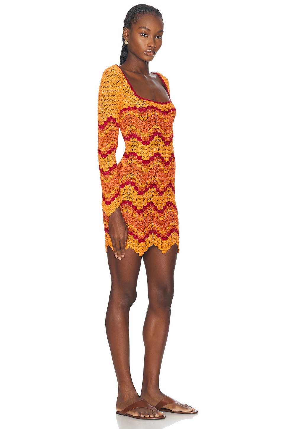 Shop Escvdo Sumac Mini Dress In Orange & Sunset