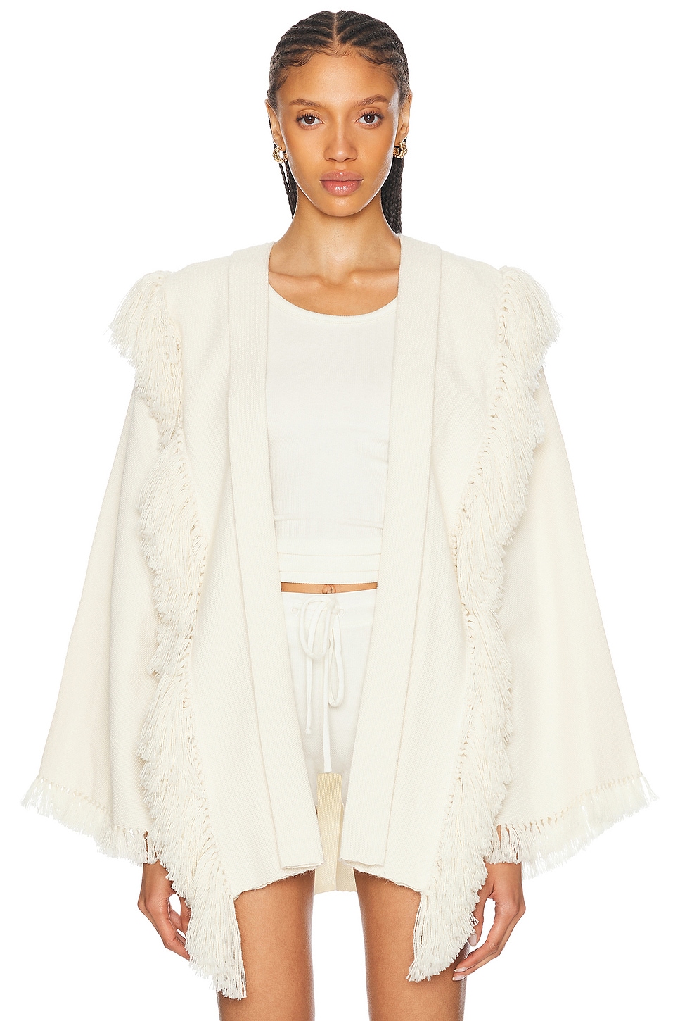 Shop Escvdo Siembra Cardigan In Ivory