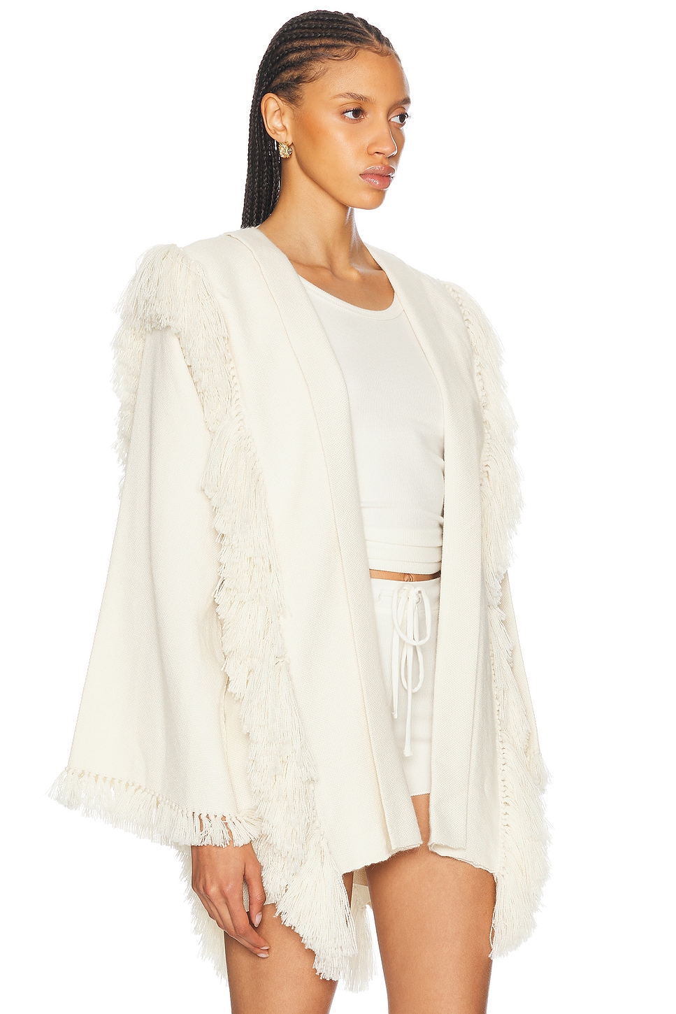 Shop Escvdo Siembra Cardigan In Ivory