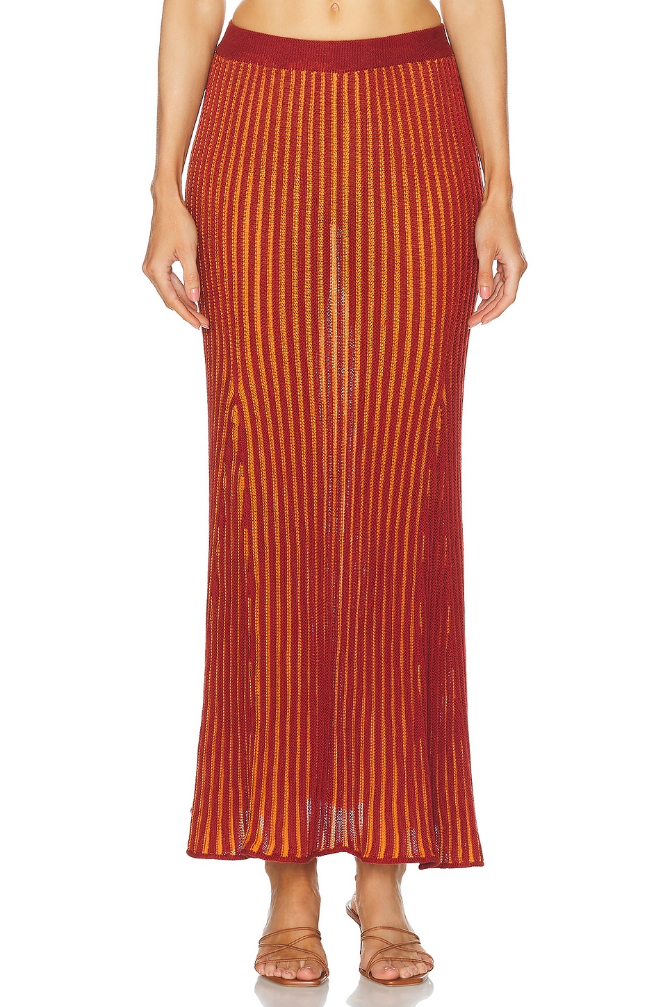 Marina Maxi Skirt in Rust