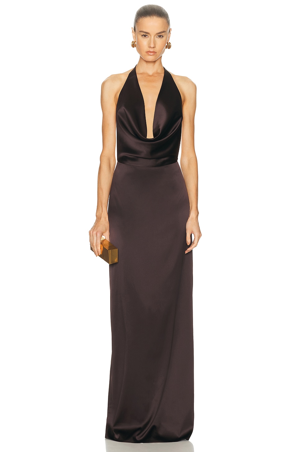 Image 1 of Eterne Carla Maxi Dress in Espresso