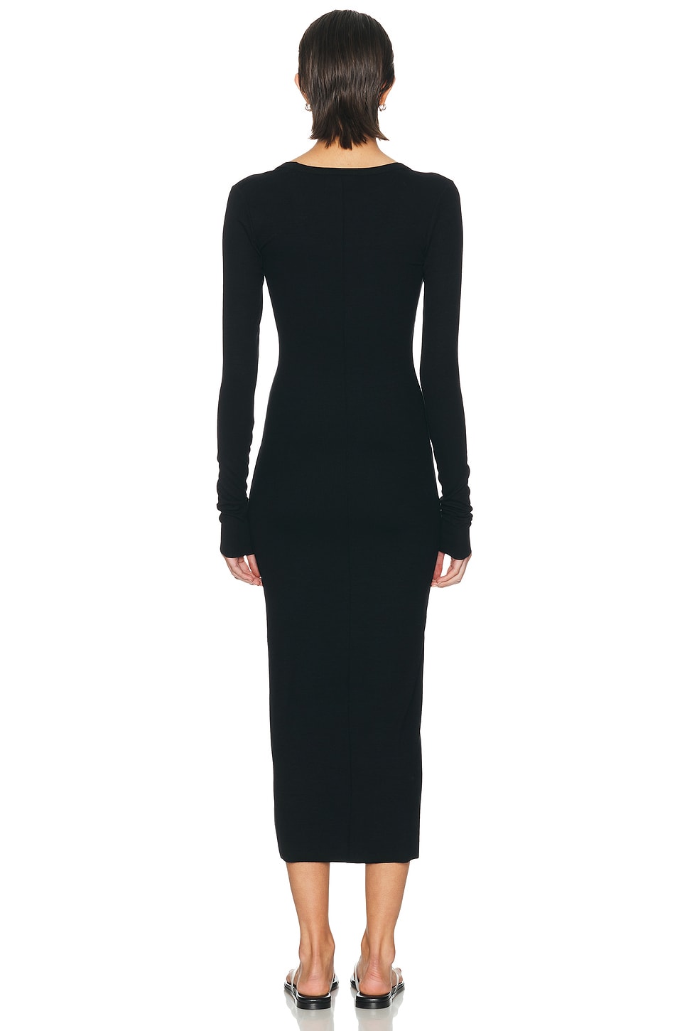 Eterne V Neck Butter Rib Midi Dress | Thumbnail 3