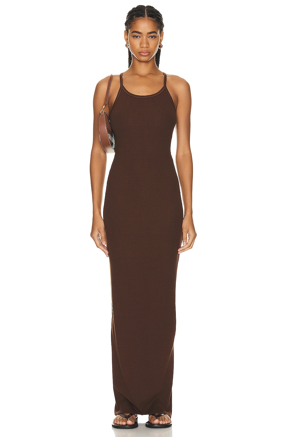 Image 1 of Eterne Maxi Tank Dress in Chocolate