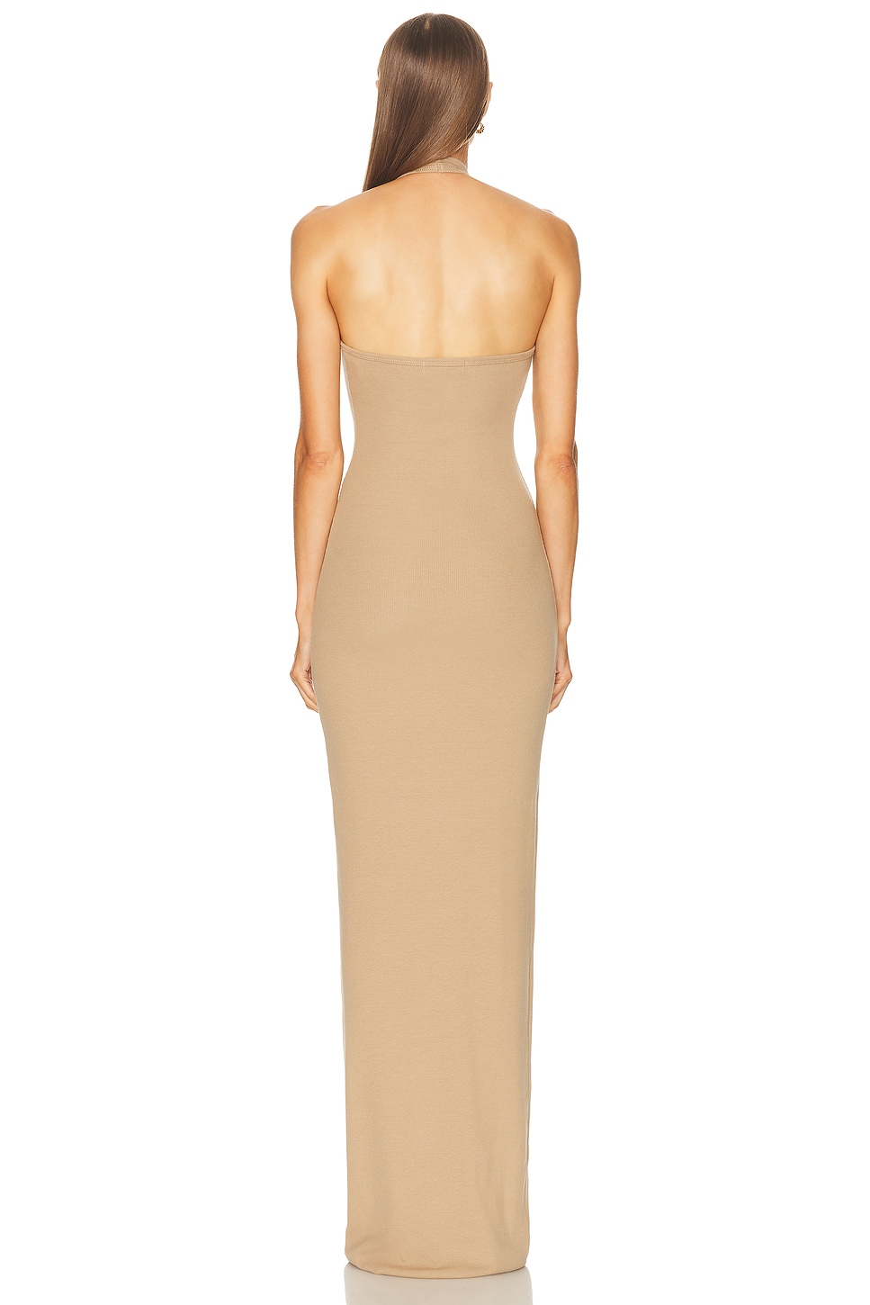 Image 3 of Eterne Halter Maxi Dress in Taupe
