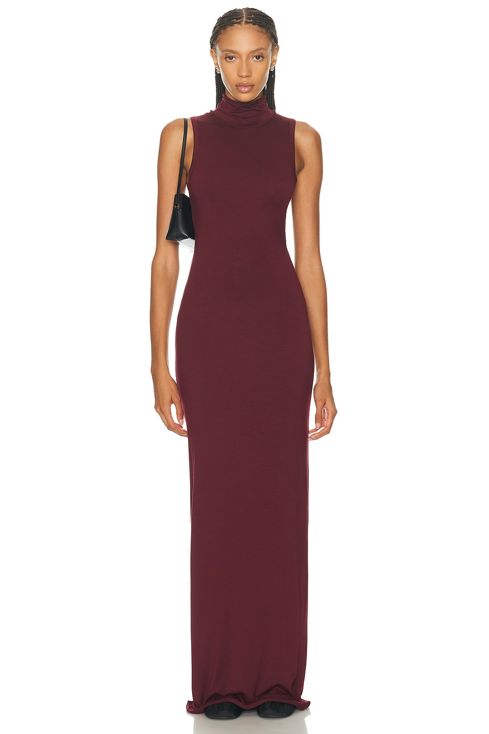 Éterne Harlow Soft Jersey Maxi Dress In Burgundy